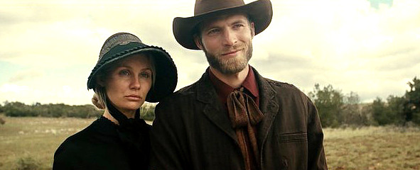Clare Bowen as Martha Kirkland and David Call as Heck Kirkland in "Dead Mans Burden" (2012)