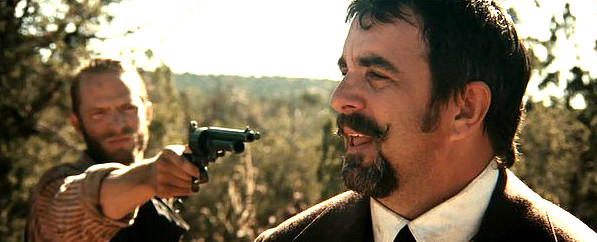 Joseph Lyle Taylor as E.J. Lane with David Call as Heck Kirkland in "Dead Mans Burden" (2012)