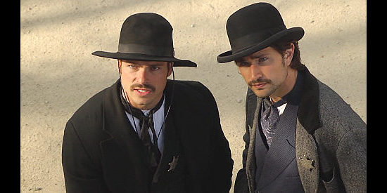 Shawn Roberts as Wyatt Earp and Matt Dallas as Bat Masterson in Wyatt Earp's Revenge (2012)