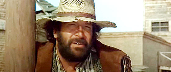 Bud Spencer as Eli Sampson, looking for a meal in A Reason to Live, a Reason to Die (1972)
