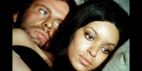 Jean-Louis Trintignant as Silence and Vonetta McGee as Pauline in The Great Silence (1968)