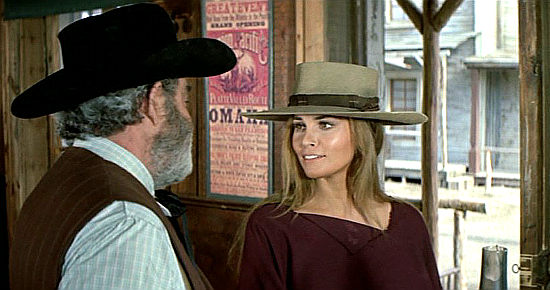 Raquel Welch as Hannie Caulder catches a sheriff drooling in Hannie Caulder (1971)