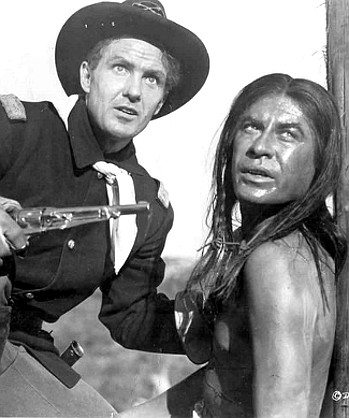 Robert Stack as Maj. Tom Burke and John Hodiak as Cochise in Conquest of Cochise (1953)