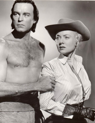 Scoptt Brady as Blandy and Audrey Totter as Marion Warner in The Vanishing American (1955)