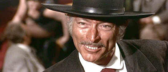 Lee Van Cleef is Sabata, who follows a counterfeiter to Hobsonville in Return of Sabata (1971)