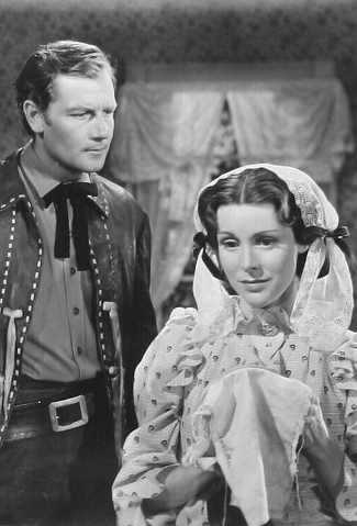 Joel McCrea as Ramsay MacKay and Frances Dee as Justine in Wells Fargo (1937)