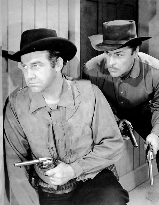 Broderick Crawford as Bob Dalton and Brian Donlevy as Grat Dalton in When the Daltons Rode (1940)