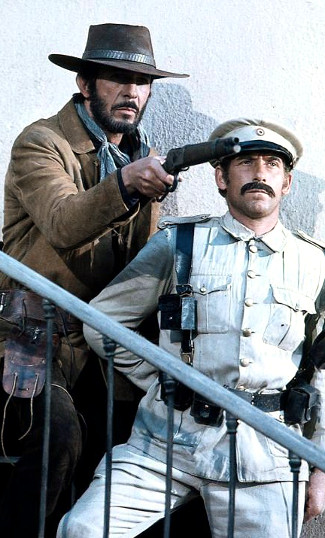 Leonard Nimoy as Miller with a Mexican soldiier in Catlow (1971)