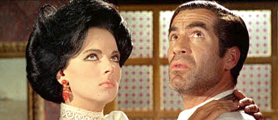 Marilu Tolo as Lori and Milo Quesada as Bill Templer in Django Kill (1967)