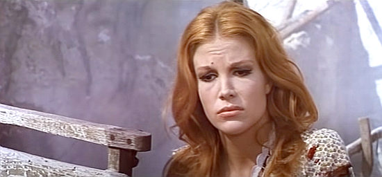 Susy Andersen as Barbara Ferguson, the pastor's kidnapped wife in Fifteen Scaffolds for the Killer (1968)