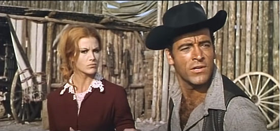 Susy Andersen as Barbara Ferguson with George Martin as Sandy Cassell in Fifteen Scaffolds for the Killer (1968)
