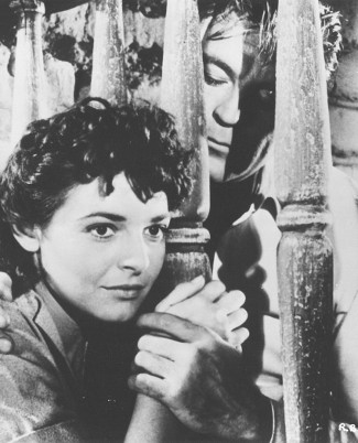 Anne Bancroft as Angelita with Scotty Brady as Mitch Baker in The Restless Breed (1957)