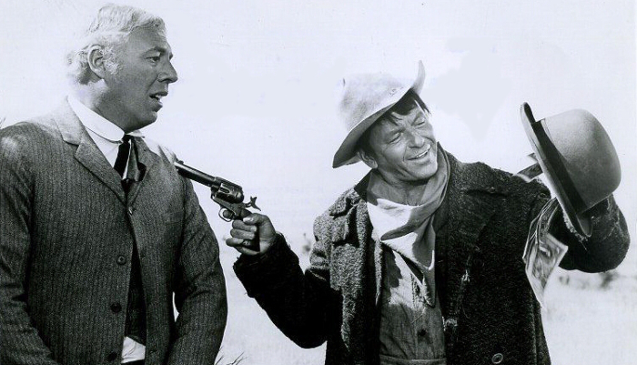George Kennedy as Sheriff Hope Birdsill and Frank Sinatra as Dingus Magee in Dirty Dingus Magee (1970)