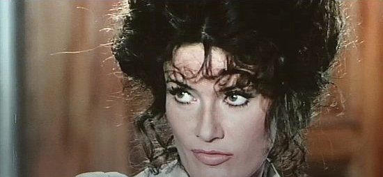Marisa Mell as Madam Lulu Belle in Where the Bullets Fly (1972)