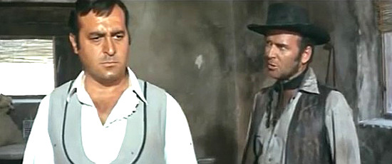 Jesus Puente (George Gordon) as Judge Driscoll and Frank Latimore as Steve Loman in Fury of the Apaches (1964)
