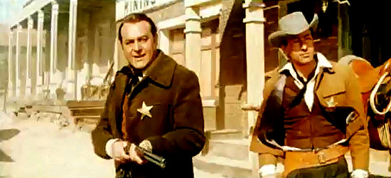 Jesus Puente as Sheriff Robert Rogers and Raf Baldassarre as Deputy Mack in Hands of a Gunfighter (1965)