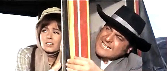 Nuria Torray (Liza Moreno) as Ruth and Jesus Puente (George Gordon) as Judge Driscoll in Fury of the Apaches (1964)