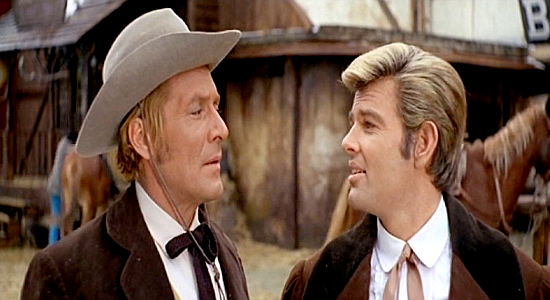 Piero Lulli as Sheriff Lancaster and Dean Reed as Slim Corbett in God Made Them, I Kill Them (1968) 