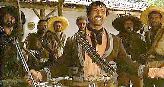Gustavo Rojo as Gen. Urbina and his men in Seven for Pancho Villa (1967)