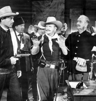 James Ellison s Capt. Jeff Packard and Ted Adams as Walt Anderson make their escape from Maj. French (Luther Crockett) and his men in I Killed Geronimo (1950)