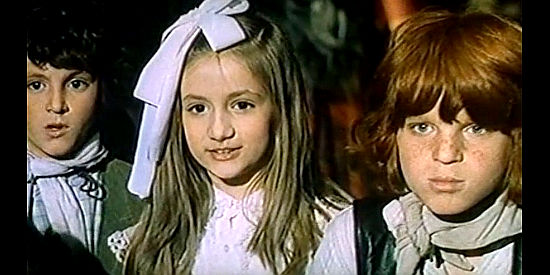 Three of the kids, including Louise (middle), envision bank robbery riches in Bad Kids of the West (1973)