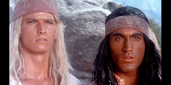 Sebastian Harrison as Shining Sky with Ignacio Carreno as his brother Black Wolf in White Apache (1987)