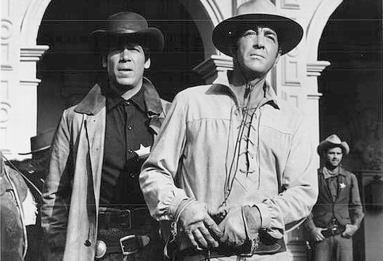 Dean Martin as Alex Flood with his hand-picked sheriff Jess Torrey (Brad Weston) in Rough Nigh in Jericho (1967)