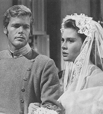 Doug McClure as Lt. Sam and Rosemary Forsyth as Jennie Anderson in Shenandoah (1965)