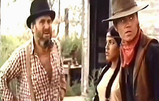 Jack Lester as Tennessee Thompson, La Donna Cottier as Little Bird and Arch Hall Jr. as Billy May in Deadwood '76 (1965)