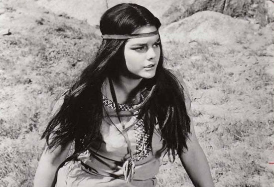 Tina Aumont (Tina Marquand) as Comanche girl Lonetta in Texas Across the River (1966)