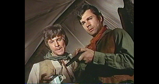 Christian Roberts as Adam Galt with his brother Jacob (George Maharis) in The Desperados (1969)