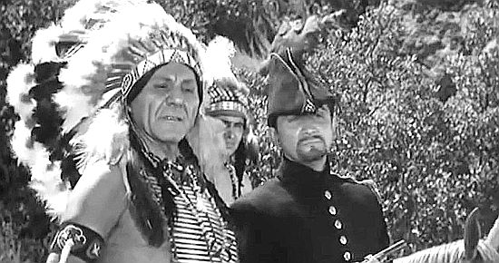 Herman Rudin as Chief Taztay with John Marshall as Gen. Torena in Frontier Uprising (1961)