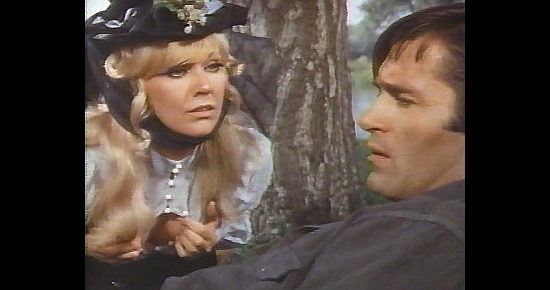 Kim Novak as Sister Lyda shows Mr. Smith (Clint Walker) her charm in The Great Bank Robbery (1969)