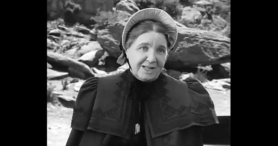Sarah Padden as Mrs. Emma Mason, the only woman in Red Creek, in Girl Rush (1944)