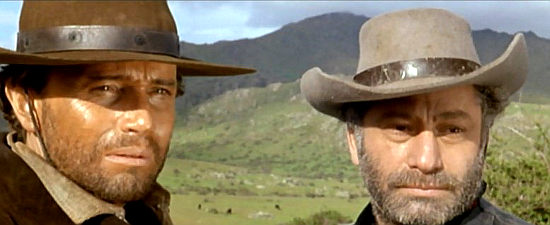 Anthony Steffen as Regan and Frank Wolff as Norton in Some Dollars for Django (1966)