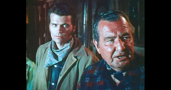 Patrick Wayne as Jim Boland and Phil Harris as Luke Boland in The Gatling Gun (1971)