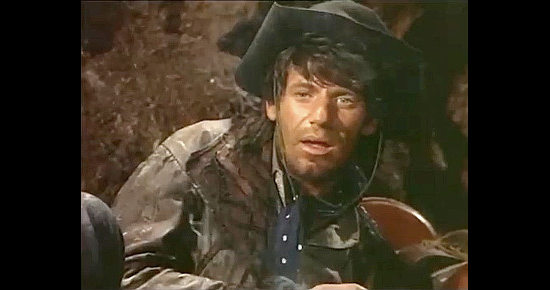 Aldo Berti (Steve Saint-Claire) as the horse thief Chris consider helping Mike Jordan in Stranger in Sacramento (1965)
