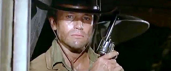 Anthony Steffen as Capt. Morrison, aka Killer Kid, about to stop an atrosity in Killer Kid (1967)