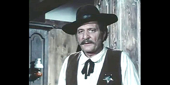 Furio Meniconi (Men Fury) as the sheriff, confronting Burton in Kill Django ... Kill First (1970)