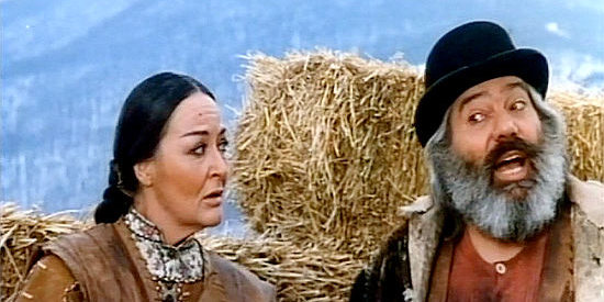Linda Sini as Rising Moon with Ignazio Spalla (Pedro Sanchez) as Dollar in White Fang and the Hunter (1974)