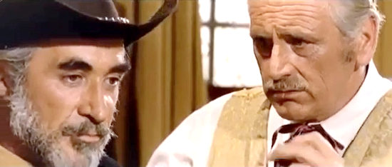 Guillermo Mendez as the sheriff and Luis Induni as banker Ralston in Adios Cjamango (1970)