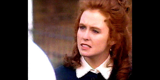 Tracy Griffith as Rebecca Morgan, demanding a visit to the Confederate front line in For Love and Glory (1993)