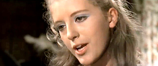 Maretta Procaccini as Susan, Django's niece, concerned when he comes home wounded in Death is Sweet from the Soldier of God (1972)