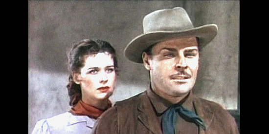 Mary Howard as Edith Keating and Brian Donlevy as Jim Sherwood, looking for her father's killer in Billy the Kid (1941)