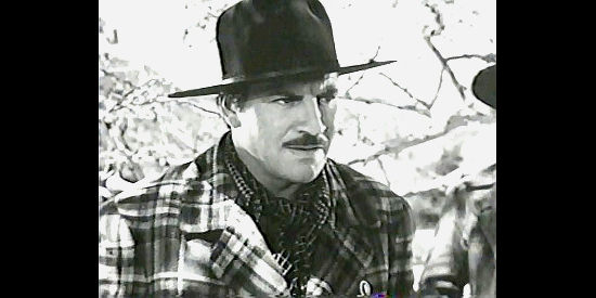 Robert Preston as Tate Riling, the man with a dastardly get-rich plan in Blood on the Moon (1948)