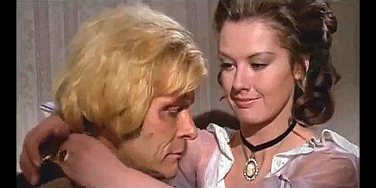 William Berger as Lee Calloway finds comfort in the arms of a widow named Esther (Pamela Tudor) in Ballad of Death Valley (1970)