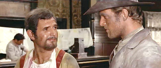 Andrea Scotti as Dr. Jim, informing John Forest (Gianni Garko) of his mother's death and last wish in Vengeance is Mine (1967)