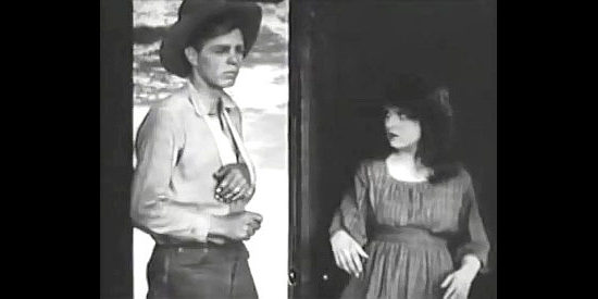 Hoot Gibson as Sam Turner with Joan Sims (Molly Malone), the girl he loves in Straight Shooting (1917)