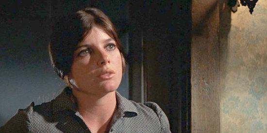 Katharine Ross as Etta Place filling in Butch and Sundance on who's been chasing them  in Butch Cassidy and the Sundance Kid (1969)