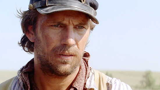 Kevin Costner as Lt. John Dunbar, witnessing the mess those before him left behind in Dances with Wolves (1990)